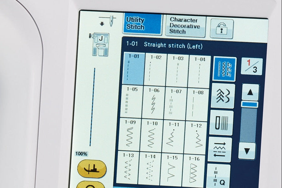 Built-in Stitches, Buttonhole Styles, and Fonts
