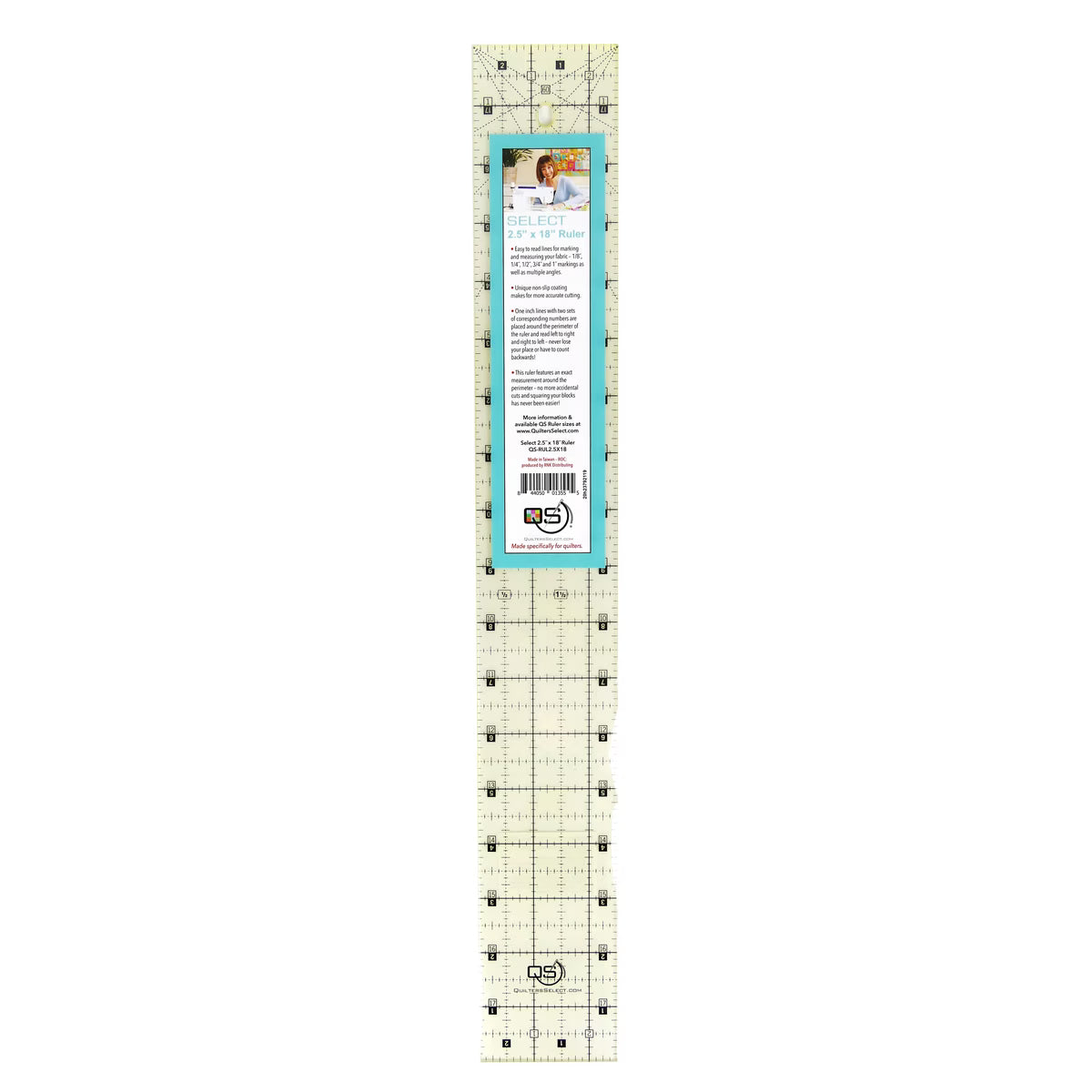 QS Non-Slip Ruler 2-1/2in x 18in