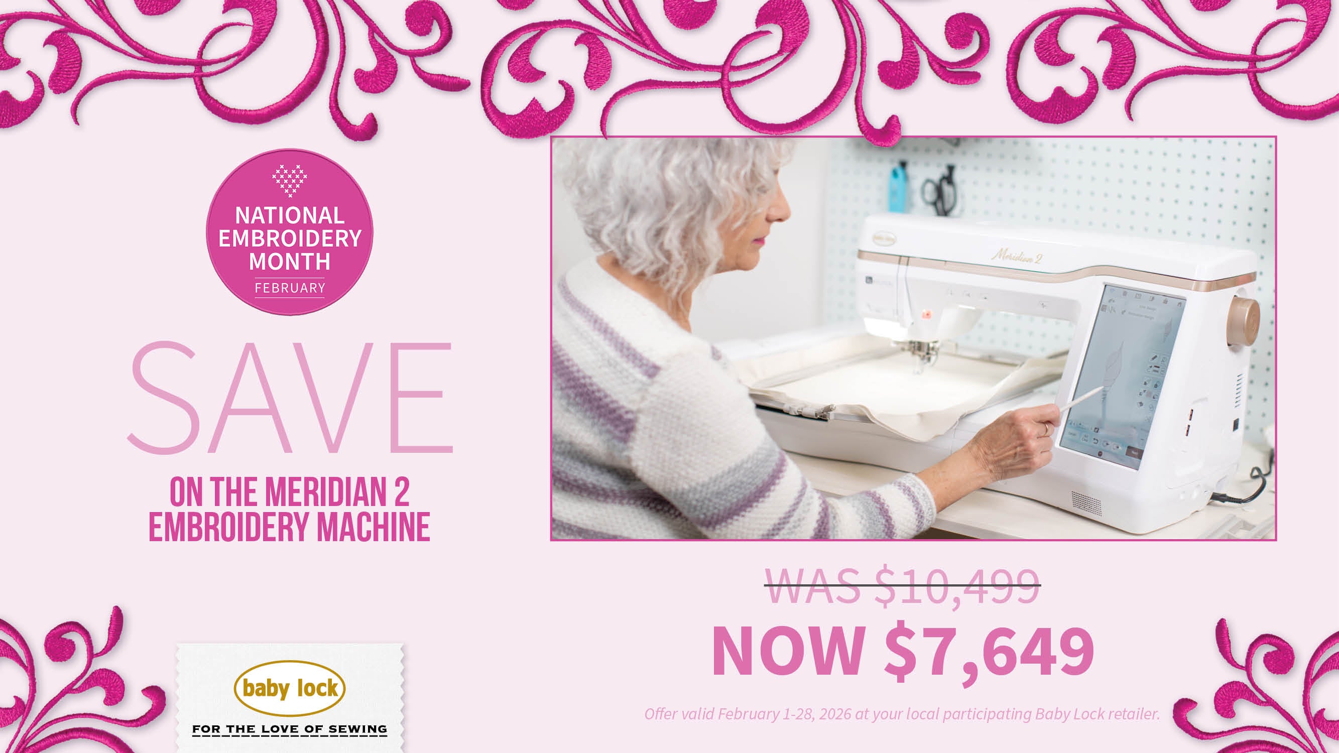 Baby Lock Meridian 2 Embroidery Machine