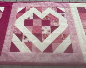 Pink Mosaic Valentine Wall Hanging or Table Topper