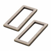 Rectangle Ring Flat 1-1/2in Antique Brass Set of Two