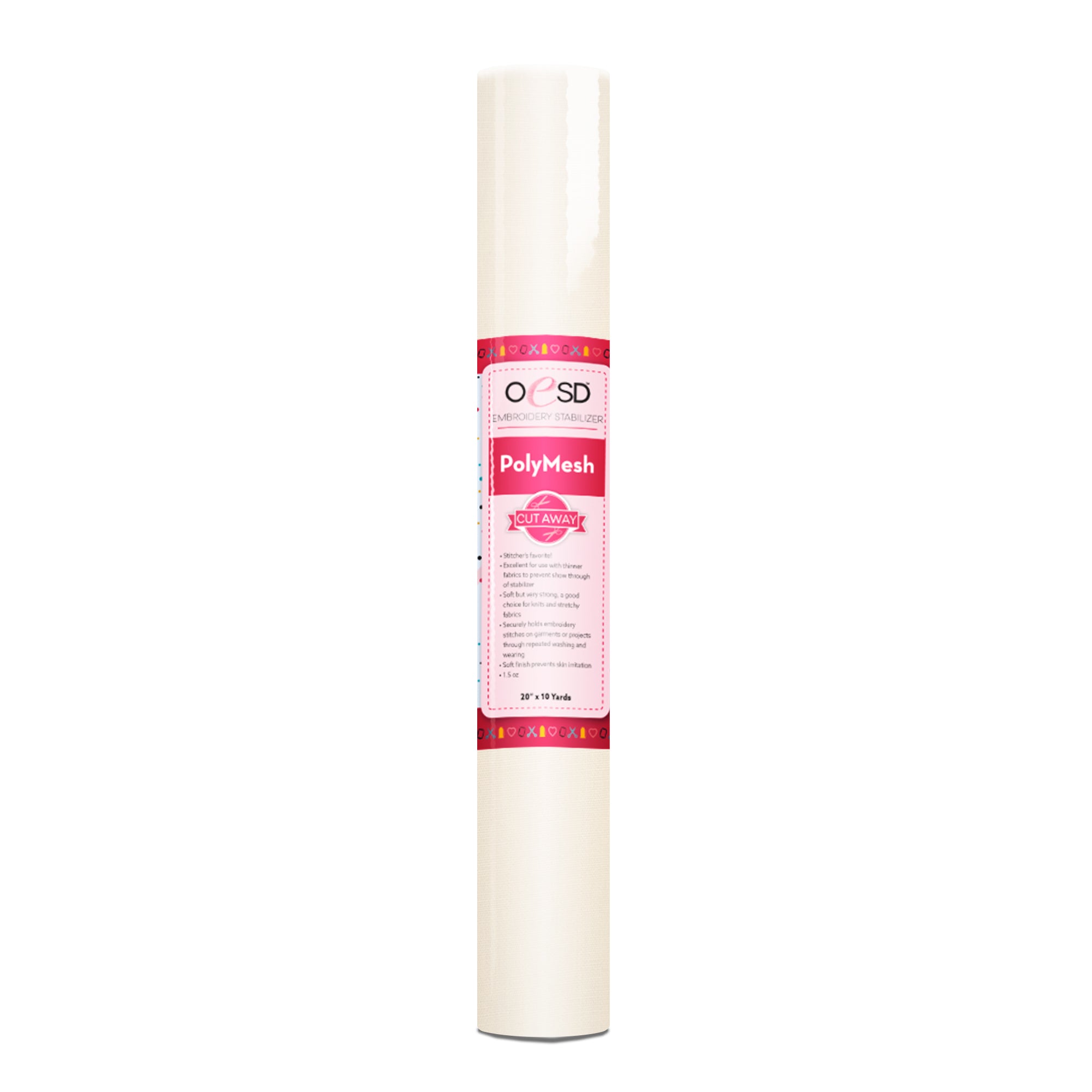 Polymesh Cut Away White 20" x 10 yd*