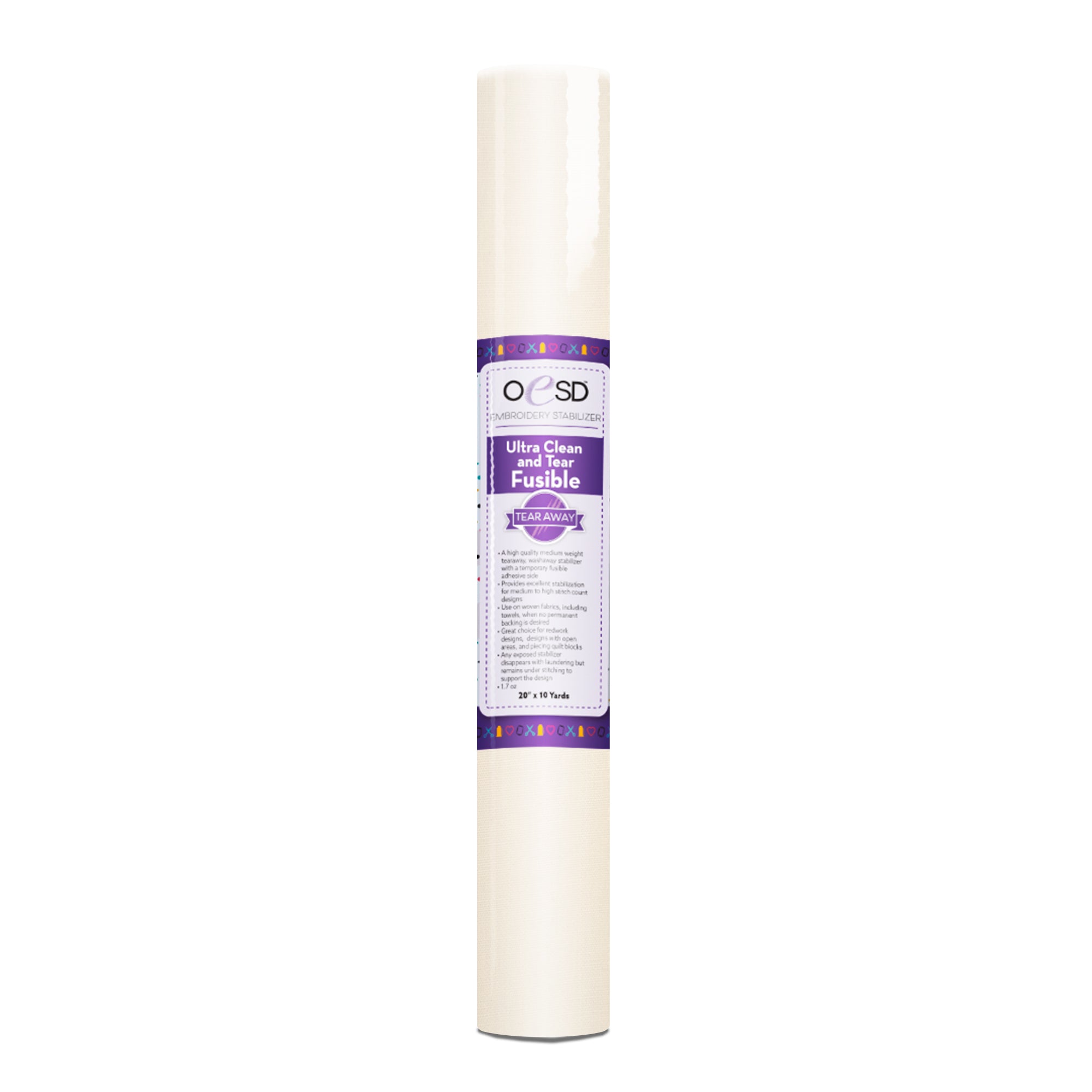 Ultra Clean & Tear Away Plus 20" x 10 yd White*