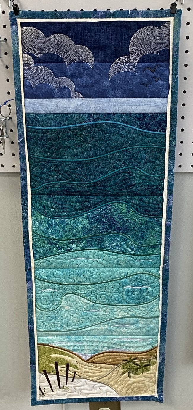 Embroidery Class: Sweet Pea Ocean Scene hanger/runner