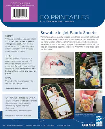 Premium Cotton Lawn Inkjet Fabric Sheets