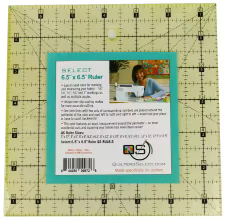 QS Non-Slip Ruler 6-1/2in x 6-1/2in
