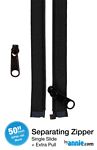 50in Separating Zipper + Extra slide - Black