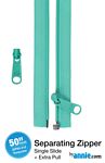 50in Separating Zipper + Extra slide -Turquoise
