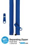 50in Separating Zipper + Extra slide- Blastoff Blu