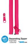 50in Separating Zipper + Extra slide- Lipstick