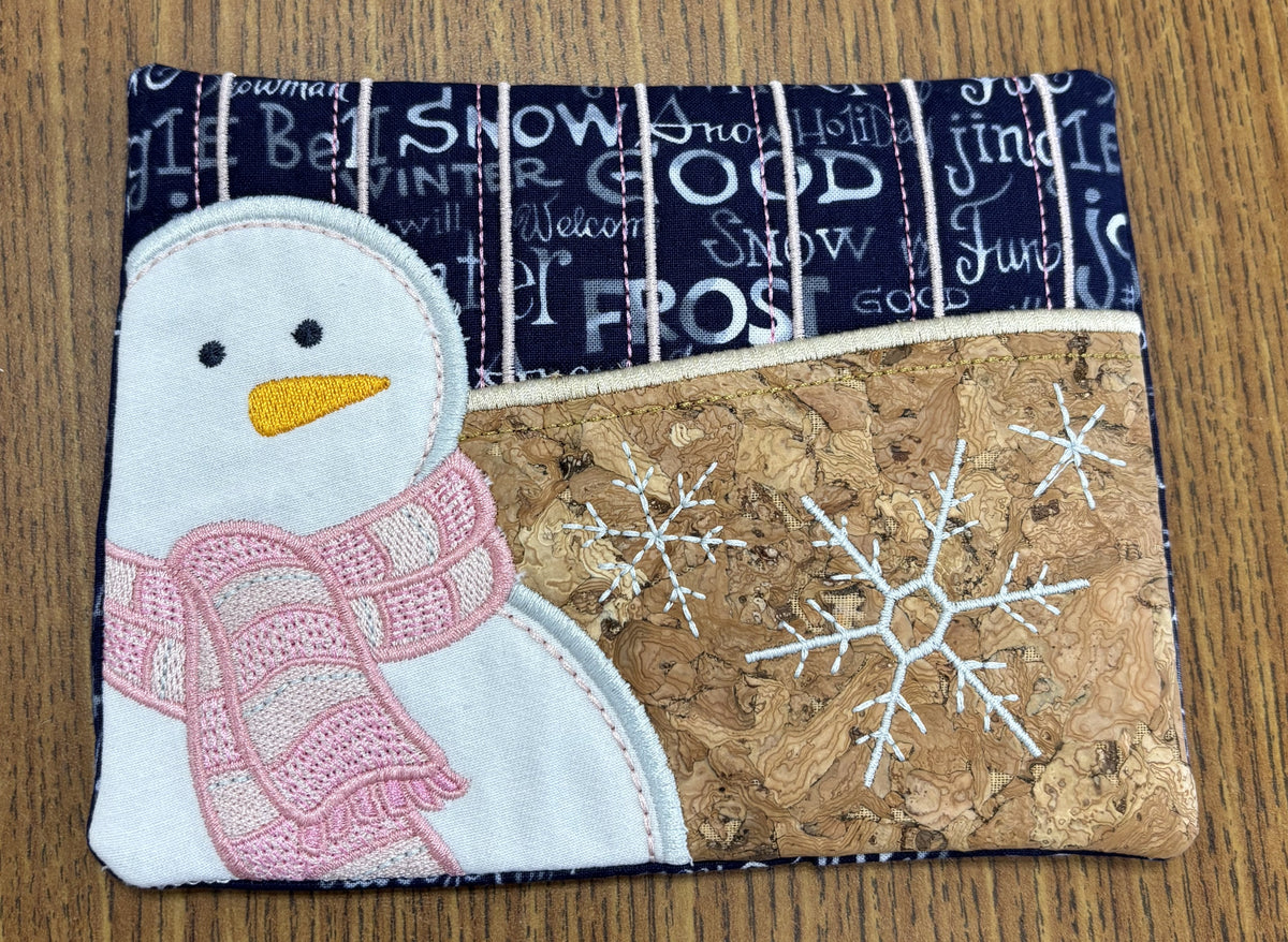 Introduction To Machine Embroidery: Snowman Mug Rug Applique by OESD